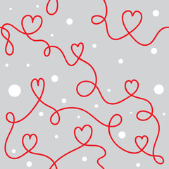 Romantic doodle heart seamless pattern wrapping paper