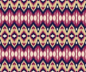 Ethnic ikat chevron pattern background Traditional pattern on the fabric in Indonesia and other Asian countries