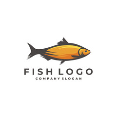 fish Logo Design Template. animal icon logotype. seafood vector illustration