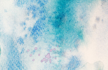 Watercolor color texture background. Watercolor abstraction. Artistic background. Blue watercolor background.Aqua color. Blue sky illustration.