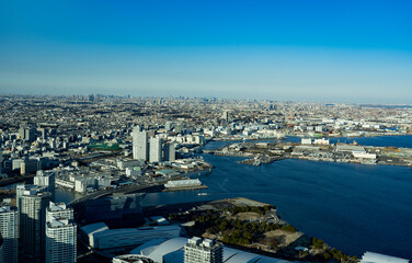 Obraz premium The city of Yokohama seen from the sky 