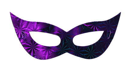 Purple masquerade ball glittering face mask, disguise for carnivals and parties isolated on white...