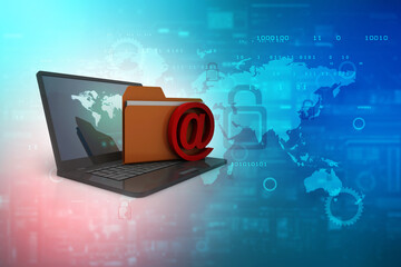 3d illustration of email security concept.