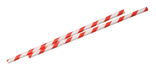 Obraz premium Paper straws pile isolated on white background and texture with clipping path, eco friendly