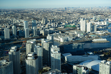 Obraz premium The city of Yokohama seen from the sky 