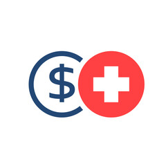 Medical cost icon. Clipart image isolated on white background