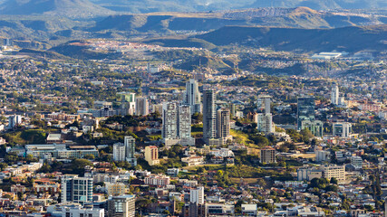 Aerial shot of the buildings in Tegucigalpa, Honduras - obrazy, fototapety, plakaty