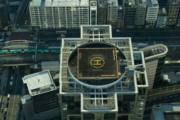 Heliport on the roof of a skyscraper 