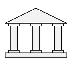 Fototapeta premium Three pillars line blank diagram. Clipart image