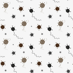 Different kinds of viruses. Virus pattern design. Vector illustration.