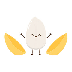 Rice character design. rice vector on white background. rice seed.