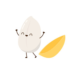 Rice character design. rice vector on white background. rice seed.