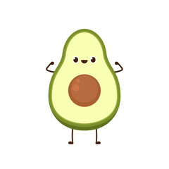 Avocado character design. avocado on white background. Avocado meditation.
