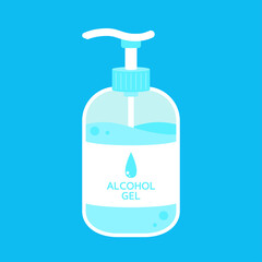 Alcohol gel. Hand wash gel vector. Hand wash gel symbol.