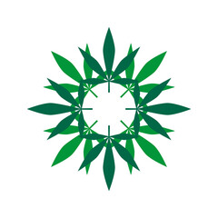 Cannabis (Ruderalis) Leaf Green Marijuana Wreath