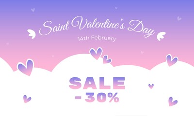 Saint Valentines Day sale banner template