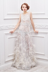 evening dress and hair