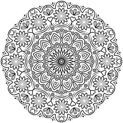 Mandala design with heart and flower