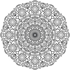 Mandala design with heart and flower