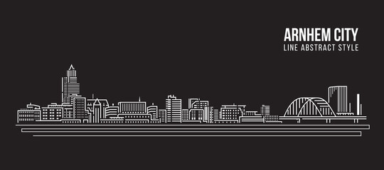 Cityscape Building Line art Vector Illustration design -  Arnhem city