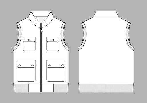Cotton Vest w/ Patch Pockets Mockup - Free Download Images High