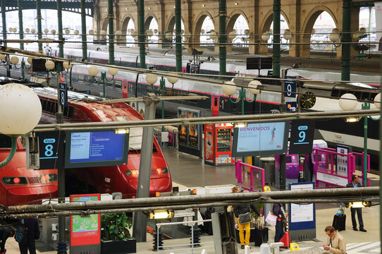 PARIS, FRANCE - MAY 2, 2014: View of Paris North Station (Gare du Nord). North Station is a gateway to  Belgium, Germany, the Netherlands and the United Kingdom