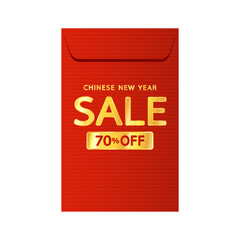 Chinese reward. Red paper Envelope pack vector. Year of the Ox concept. Red pack. Chinese new year sale.