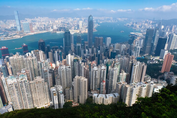 香港 ビクトリアピーク遊歩道（盧吉道観景台）からの景色