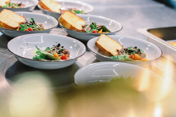 tartar with baked toast and egg
