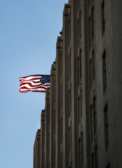 Fototapeta premium american flag on the building