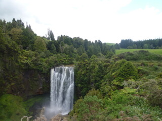 the Omaru Falls in Te Kuiti, Waikato, North Island, New Zealand, December