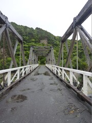 a bridge close to the Tauranga Bay, South Island, New Zealand, March