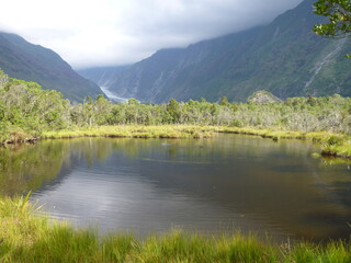 the Peters Pool, Franz Josef Glacier, Westland Tai Poutini National Park, West Coast region, South...