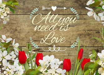 All you need is love banner or greeting card