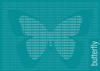 Simple butterfly background blue colour for decoration