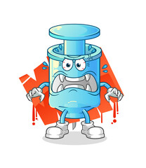 syringe monster vector. cartoon character