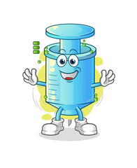 syringe full battery character. cartoon mascot vector