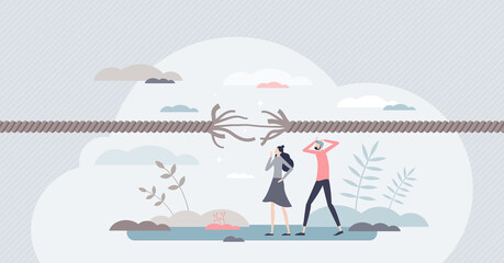 Stress tension and emotionally desperate mental pressure tiny person concept