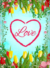  love  greeting card or banner.