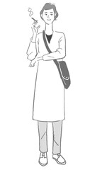 Fashion line art for young woman