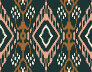 Ethnic ikat vector chevron pattern background Traditional pattern on the fabric in Indonesia and other Asian countries