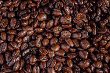 Fresh roasted coffee beans background