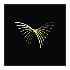 
gold butterfly logo with fancy shape lines
