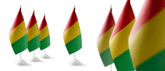 Set of Guinea national flags on a white background