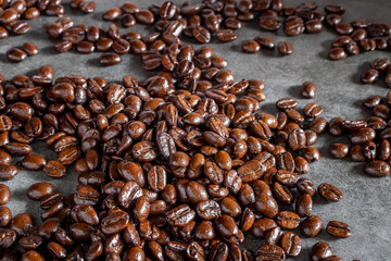 Fresh roasted coffee beans background