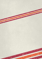 A retro 1970's or 1980's light graphic background design for use as a product, poster or flyer background with horizontal angled orange and red stripes with and copy space
