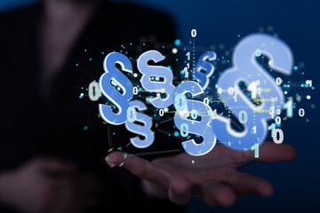 paragraph law sign digital in hand.