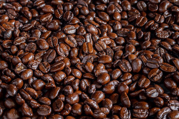 Fresh roasted coffee beans background