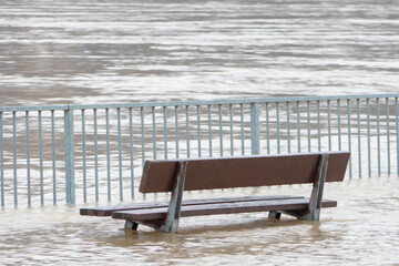 A bench in the water 