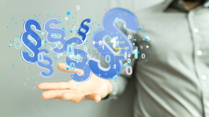 paragraph law sign digital in hand.